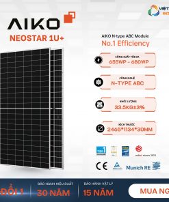 Tấm pin năng lượng mặt trời Aiko 660Wp - Neostar 1U+