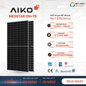 Tấm pin năng lượng mặt trời Aiko Solar 760Wp - Neostar 2N+78