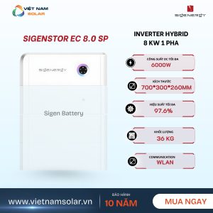 Inverter Hybrid Sigenergy 8 kW 1 Pha Bảo Hành 10 Năm – SigenStor EC 8.0 SP