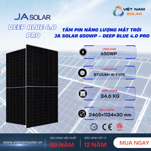 Tấm Pin Năng Lượng Mặt Trời JA Solar 650Wp - Deep Blue 4.0 Pro