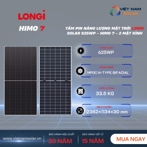 Tấm Pin Năng Lượng Mặt Trời Longi Solar 625Wp - Hi-Mo 7