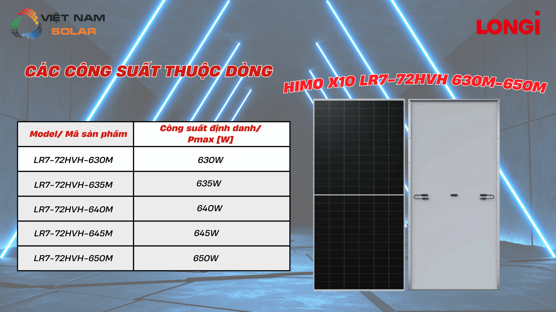 Tấm Pin Năng Lượng Mặt Trời Longi Solar 640Wp - Himo X10- Explorer 1 himo x10 LR7 72HVH 630M 650m 1