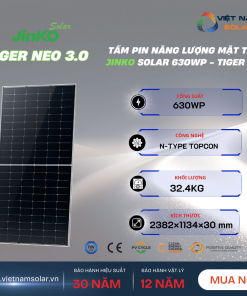 Tấm Pin Năng Lượng Mặt Trời Jinko Solar 630Wp - Tiger Neo 3.0