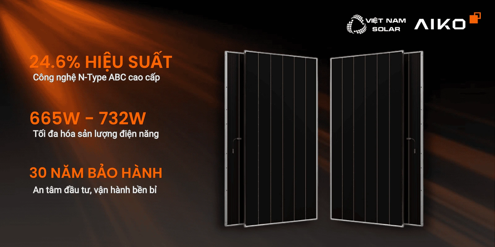 AIKO-A665-MDE72Dw - Tấm Pin NLMT Aiko 665WP - STELLAR 3N+72 1 gioi thieu aiko a665 mde72dw 1