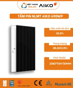 AIKO-A690-MDE72Mw - Tấm Pin NLMT Aiko 690WP - COMET 3N72