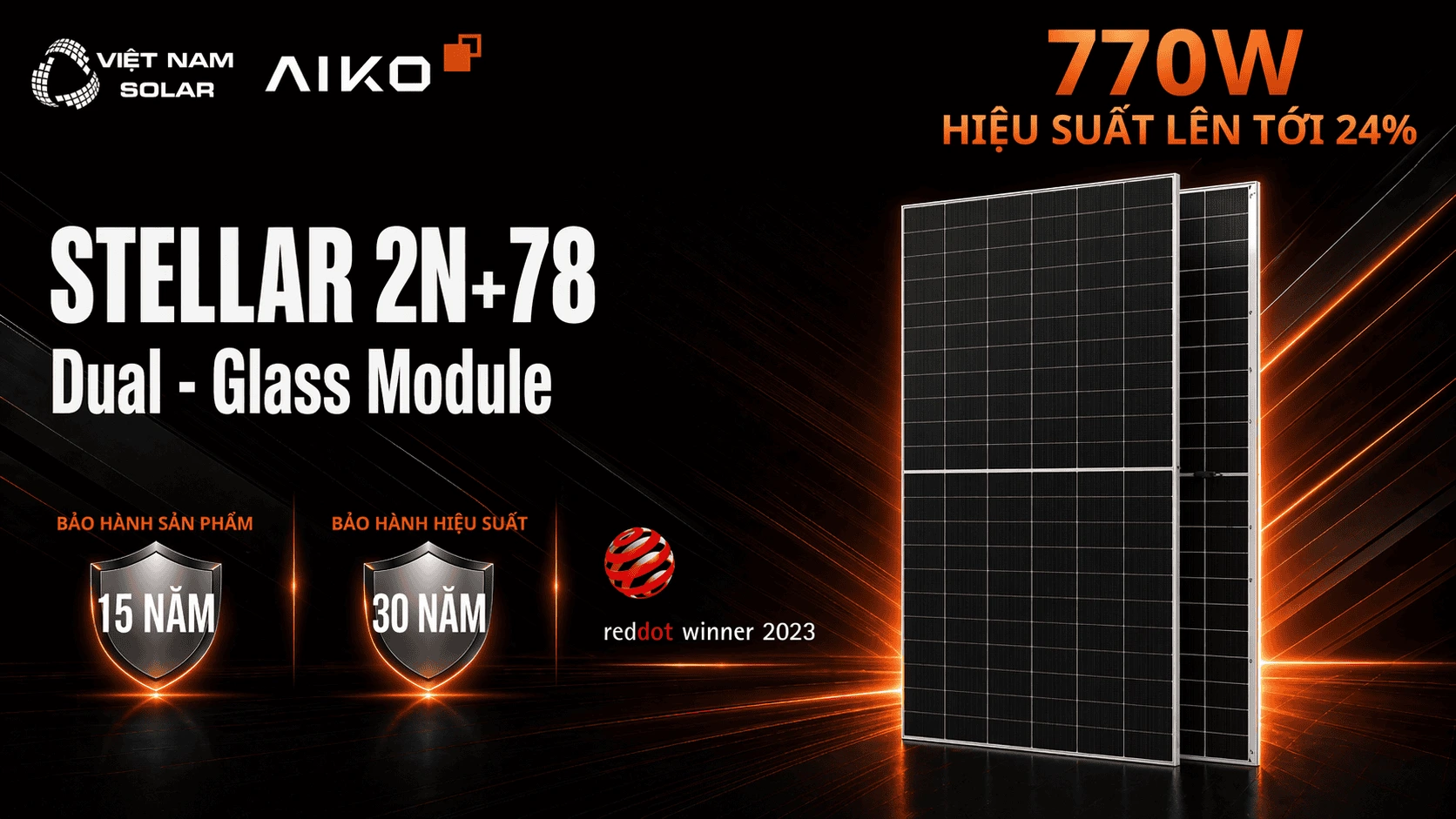 AIKO-A770-GRH78Dw - Tấm Pin NLMT Aiko 770WP - STELLAR 2N+78 2 AIKO A770 GRH78Dw 2