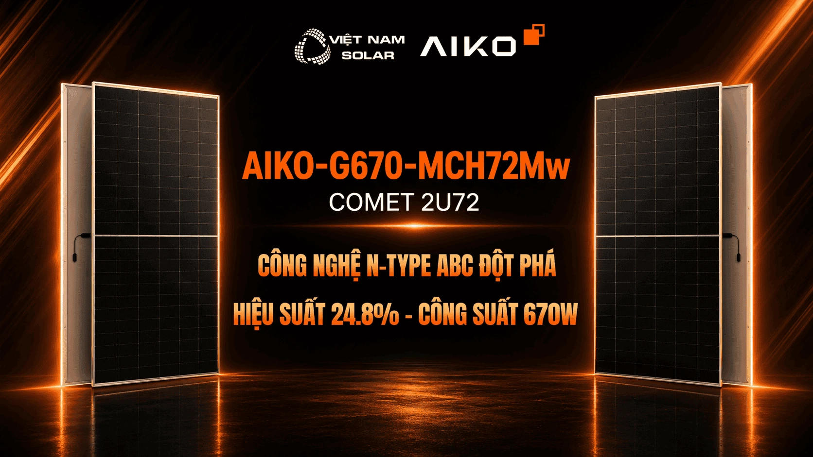 AIKO-G670-MCH72Mw - Tấm Pin NLMT Aiko 670WP - COMET 2U72 1 AIKO G670 MCH72Mw