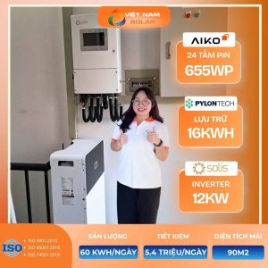 chi phi lap dien mat troi 15kwp luu tru 16kwh