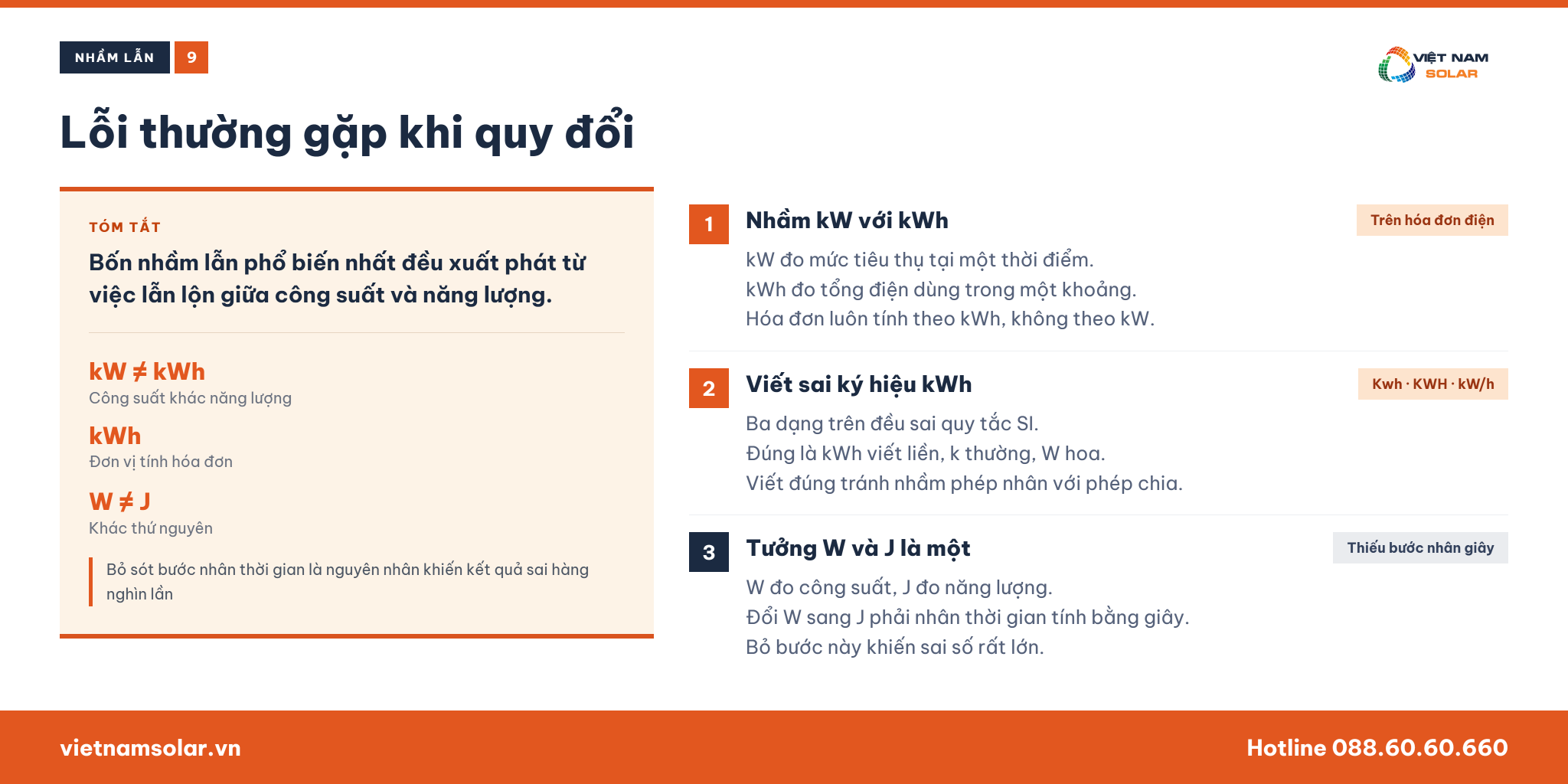 W, kW, kWh, J Là Gì? Quy Đổi Đơn Vị Điện Chuẩn SI 31 Những nhầm lẫn thường gặp khi đổi W sang J
