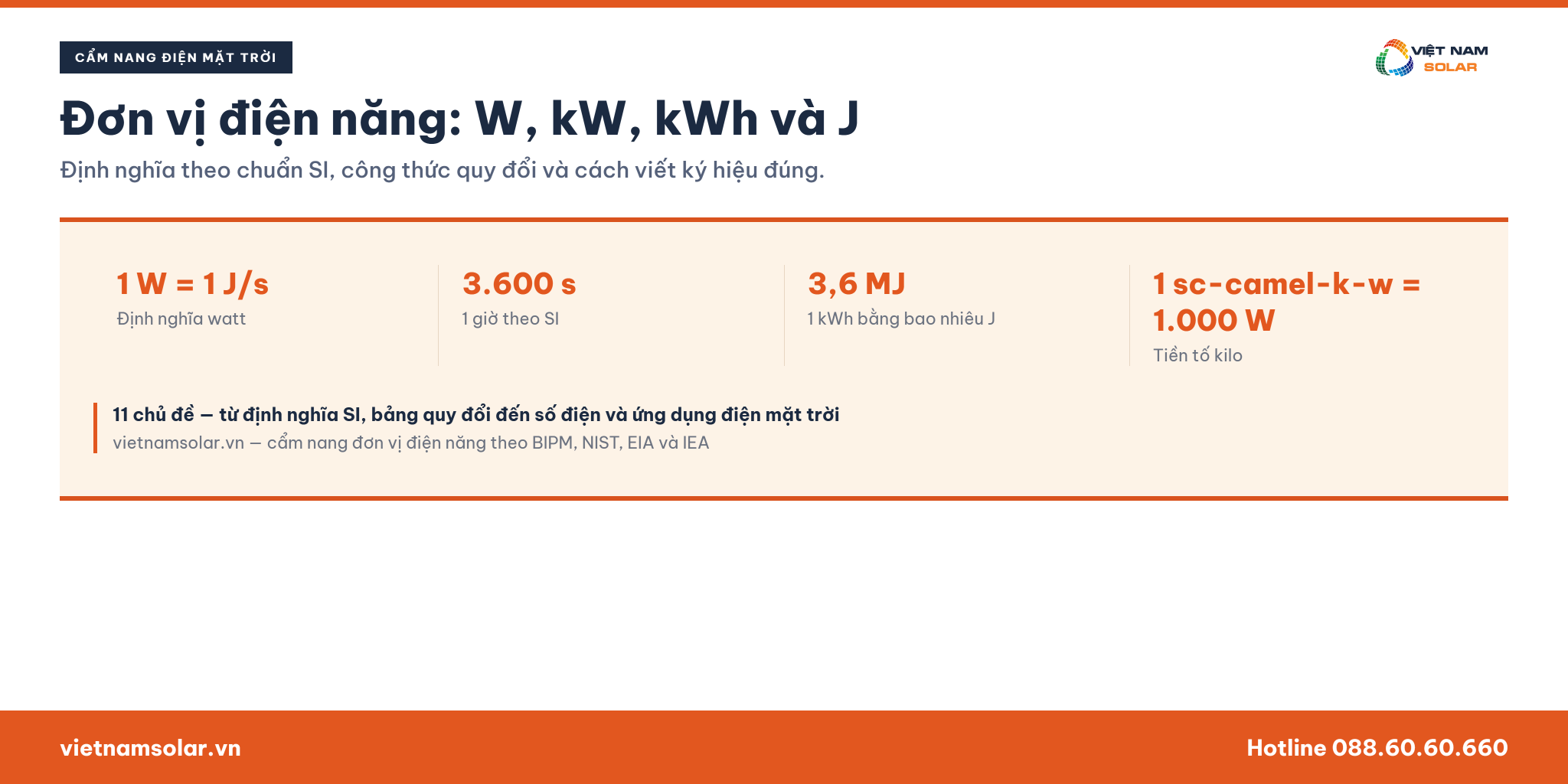 Tổng quan các đơn vị điện W, kW, kWh và J