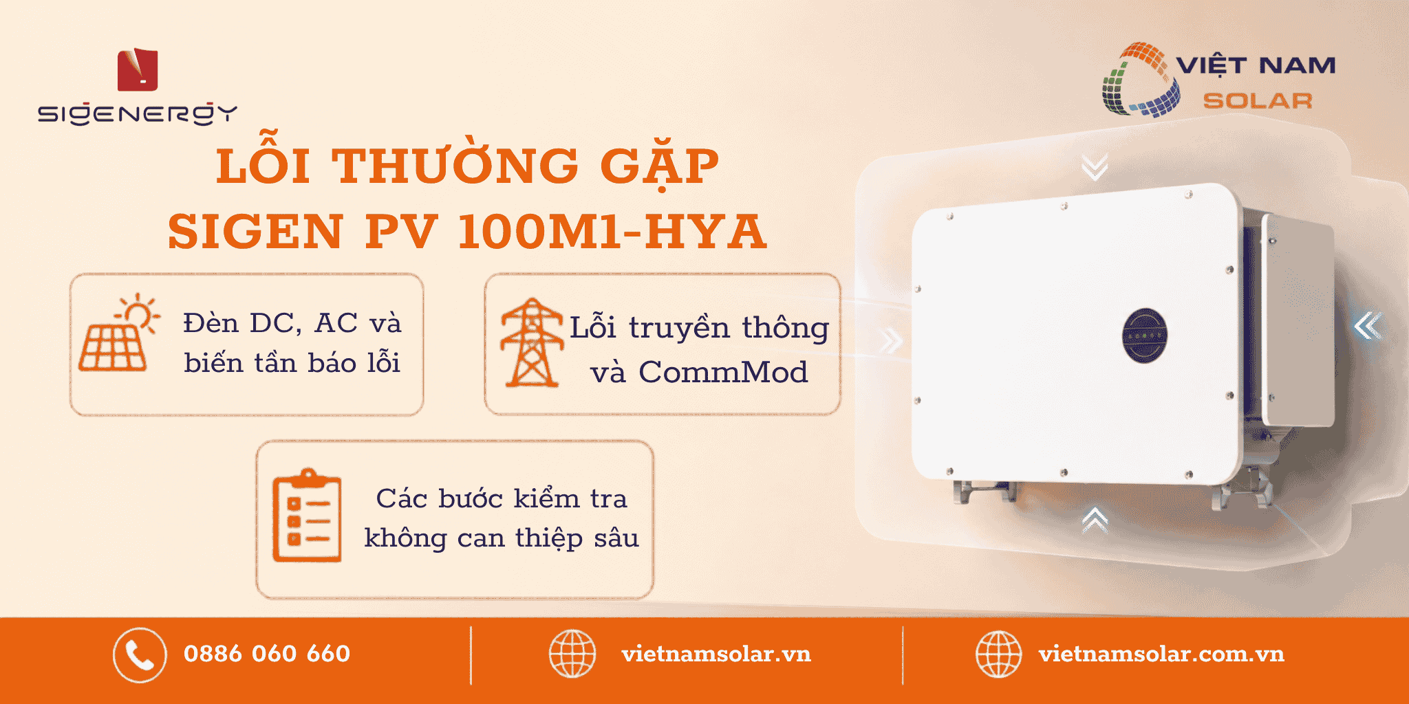 Sigen PV 100M1-HYA - Inverter Hybrid Điều Tiết Sigenergy 3 Pha 100kW 3 loi thuong gap sigen pv 100m1 hya inverter hybrid dieu tiet sigenergy 3 pha 100kw