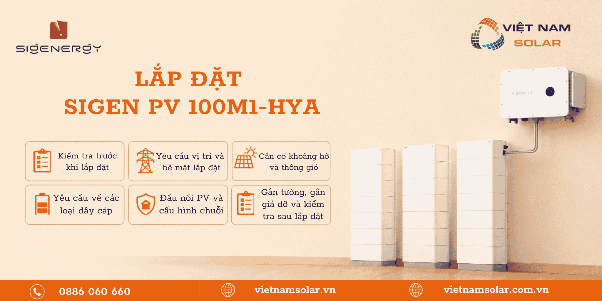 Sigen PV 100M1-HYA - Inverter Hybrid Điều Tiết Sigenergy 3 Pha 100kW 2 luu y lap dat sigen pv 100m1 hya inverter hybrid dieu tiet sigenergy 3 pha 100kw