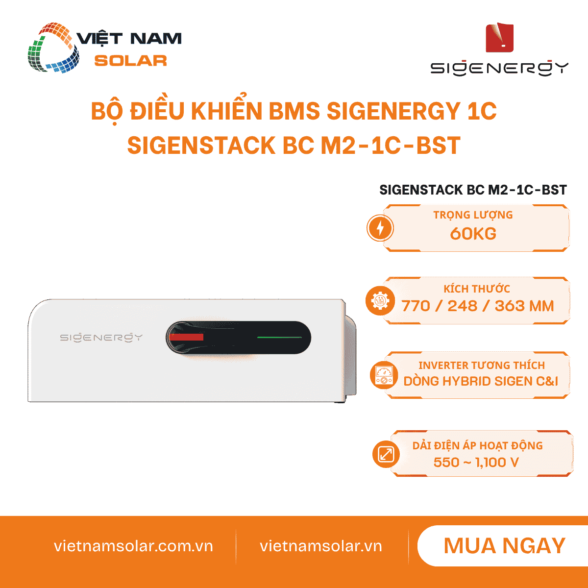 SigenStack BC M2-1C-BST – Bộ Điều Khiển (BMS) Sigenergy 1C