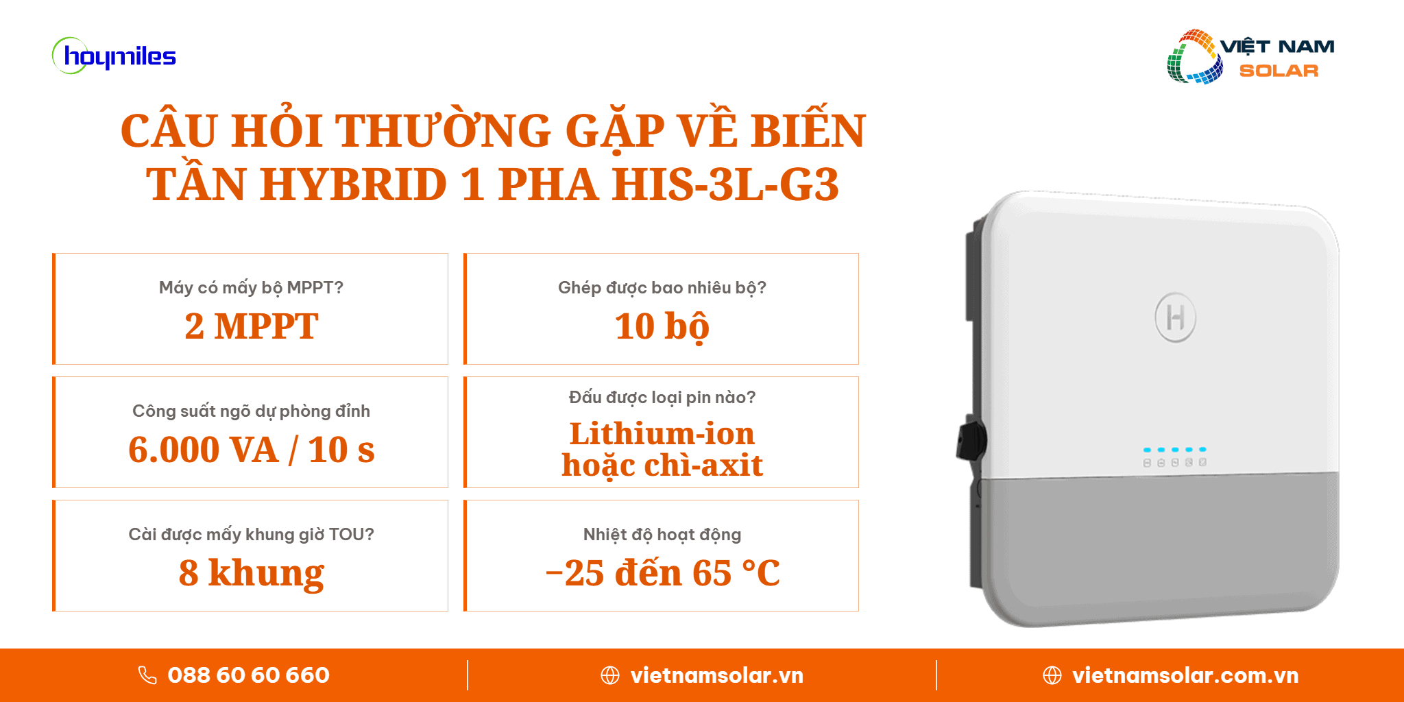 HIS-3L-G3 - Inverter Hybrid Hoymiles 3kW 1 Pha (Áp Thấp) 14 Câu hỏi thường gặp về inverter hybrid Hoymiles HIS-3L-G3
