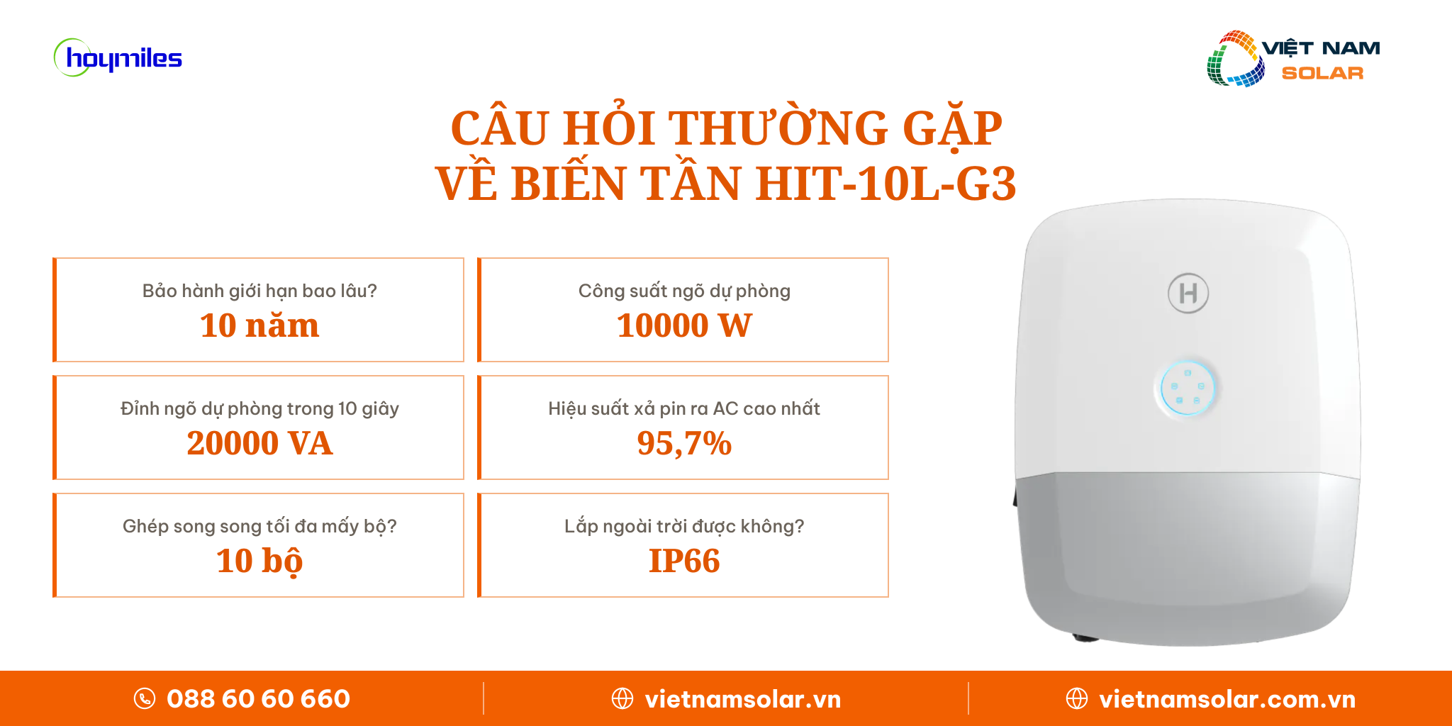 Inverter hybrid Hoymiles HIT-10L-G3 10 kW ba pha áp thấp, các câu hỏi thường gặp