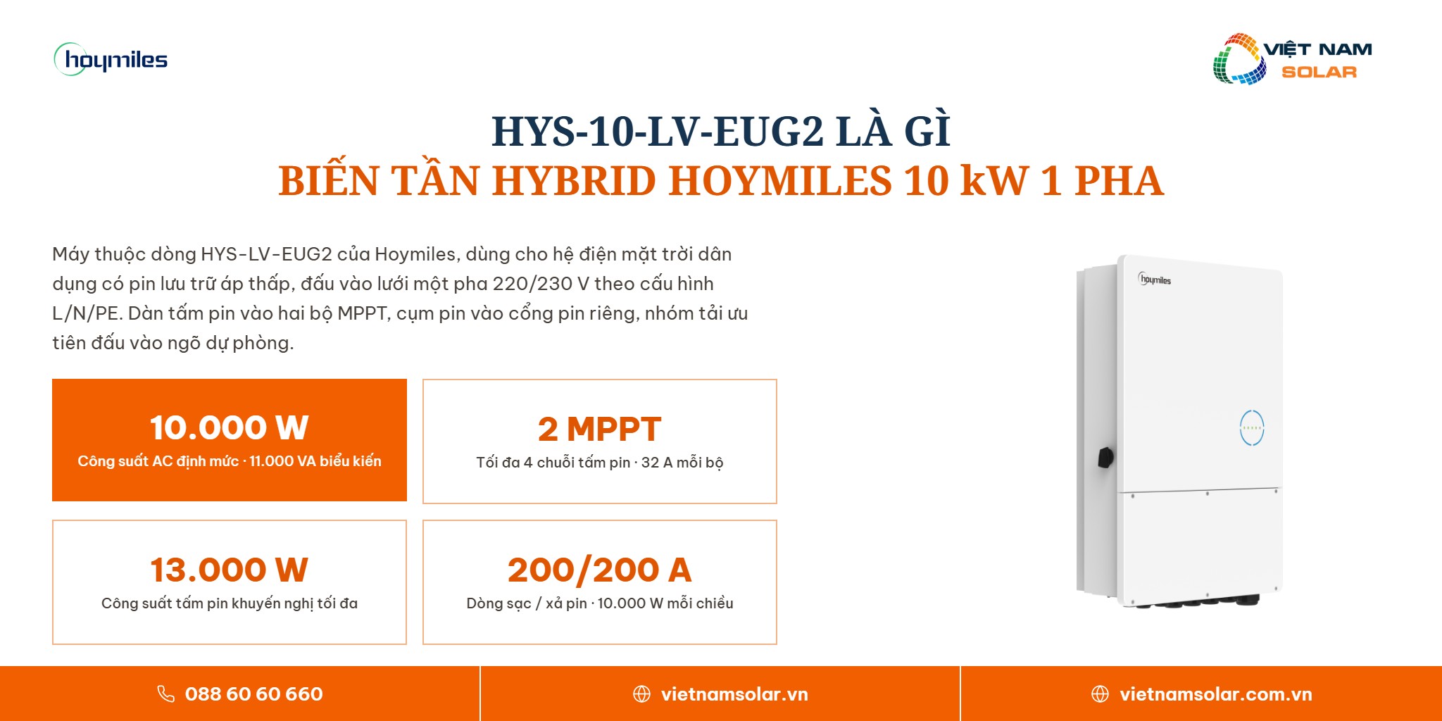 HYS-10-LV-EUG2 - Inverter Hybrid Hoymiles 10kW 1 Pha (Áp Thấp) 1 HYS-10-LV-EUG2 - thông tin sản phẩm, inverter hybrid Hoymiles 10kW 1 pha áp thấp