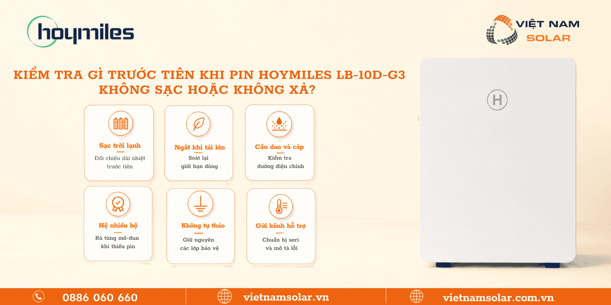 Kiểm tra LB-10D-G3 pin lưu trữ điện lithium Hoymiles 10kWh áp thấp
