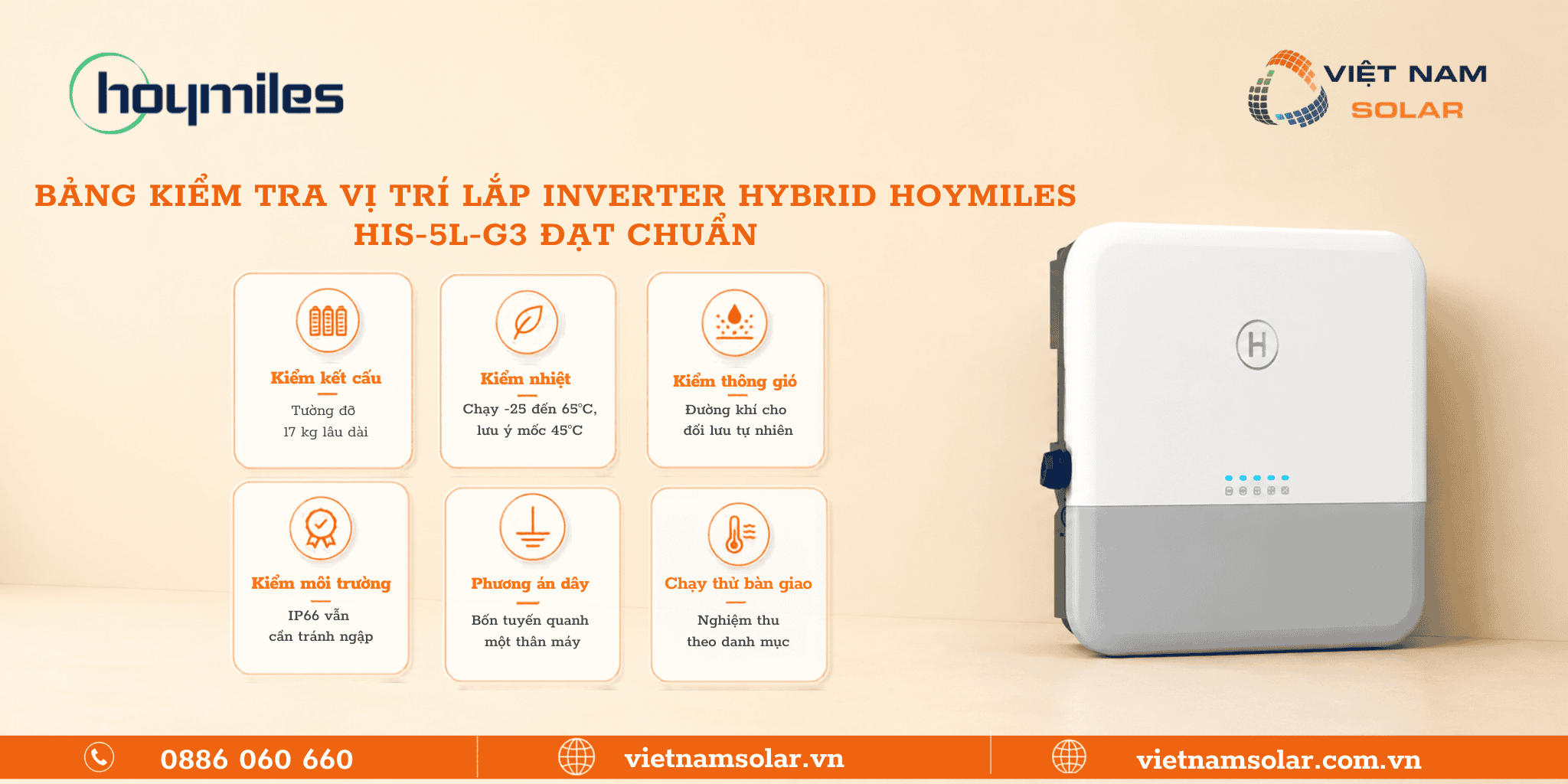 Kiểm tra vị trí HIS-5L-G3 inverter hybrid Hoymiles 5kW 1 pha áp thấp
