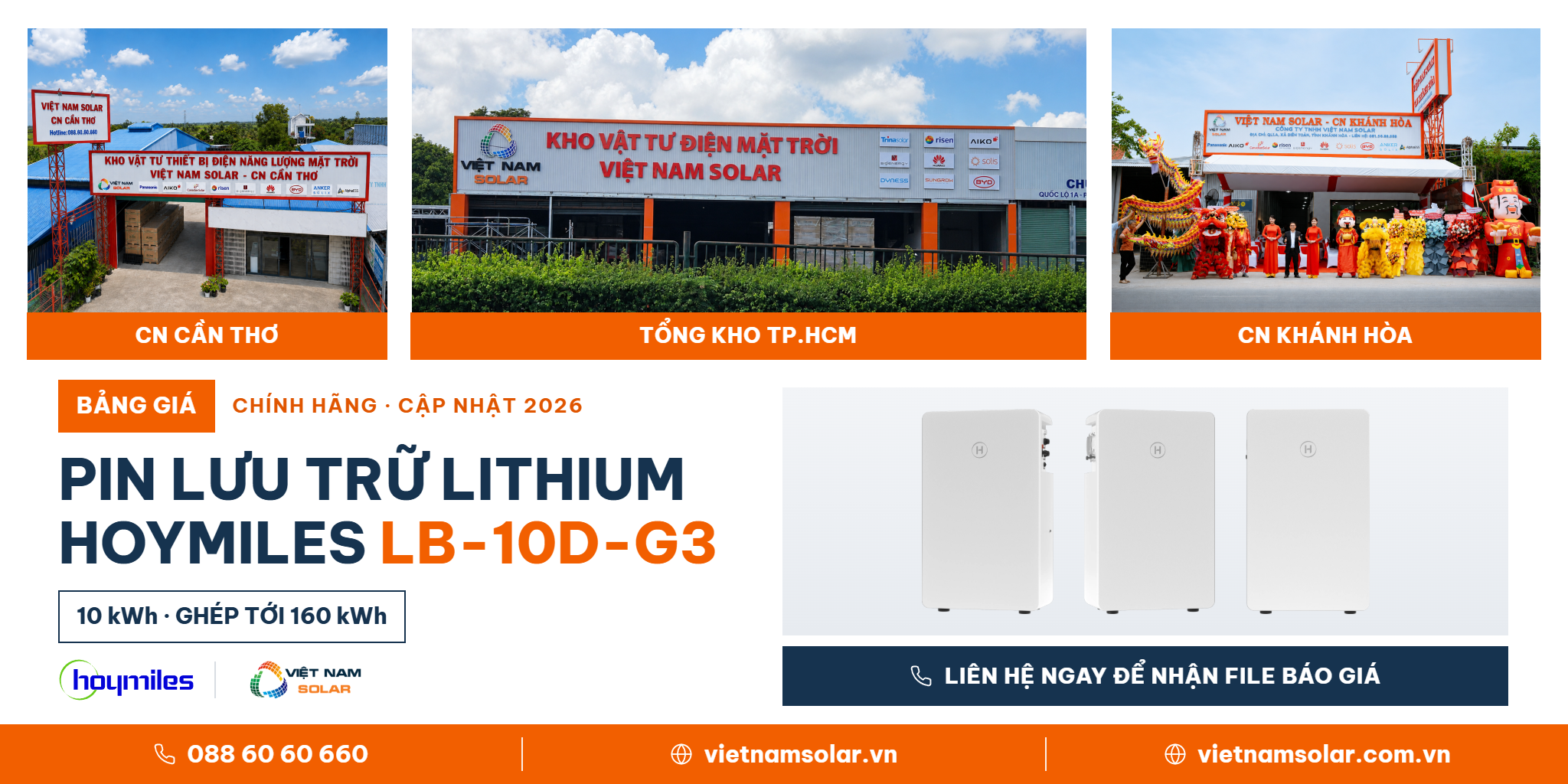 LB-10D-G3 - Pin Lưu Trữ Điện Lithium Hoymiles 10kWh (Áp Thấp) 7 Bảng giá LB-10D-G3 theo dung lượng 10 kWh từ nhà phân phối chính hãng Việt Nam Solar