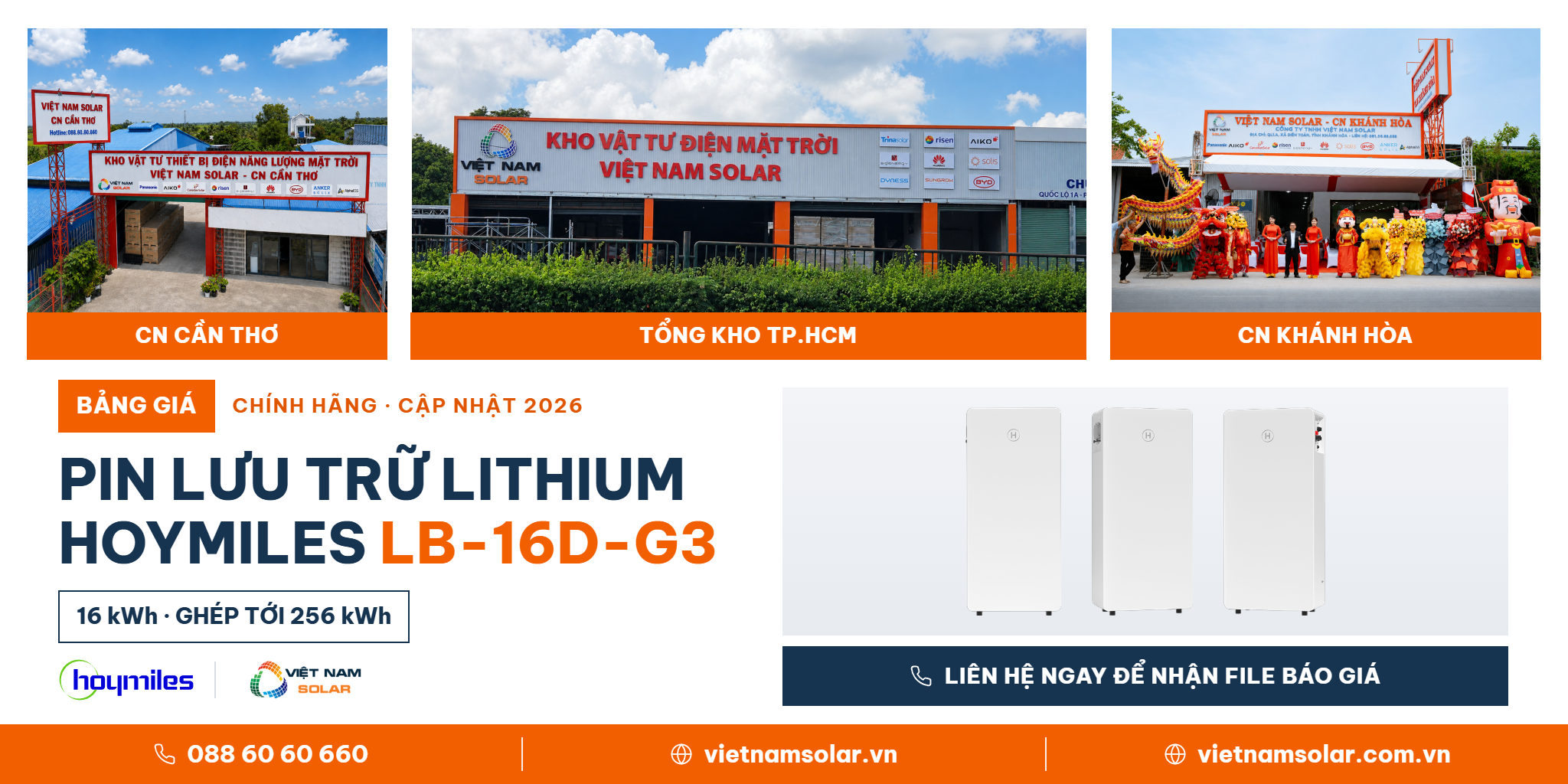 LB-16D-G3 - Pin Lưu Trữ Điện Lithium Hoymiles 16kWh (Áp Thấp) 7 Bảng giá LB-16D-G3 theo dung lượng 16 kWh từ nhà phân phối chính hãng Việt Nam Solar