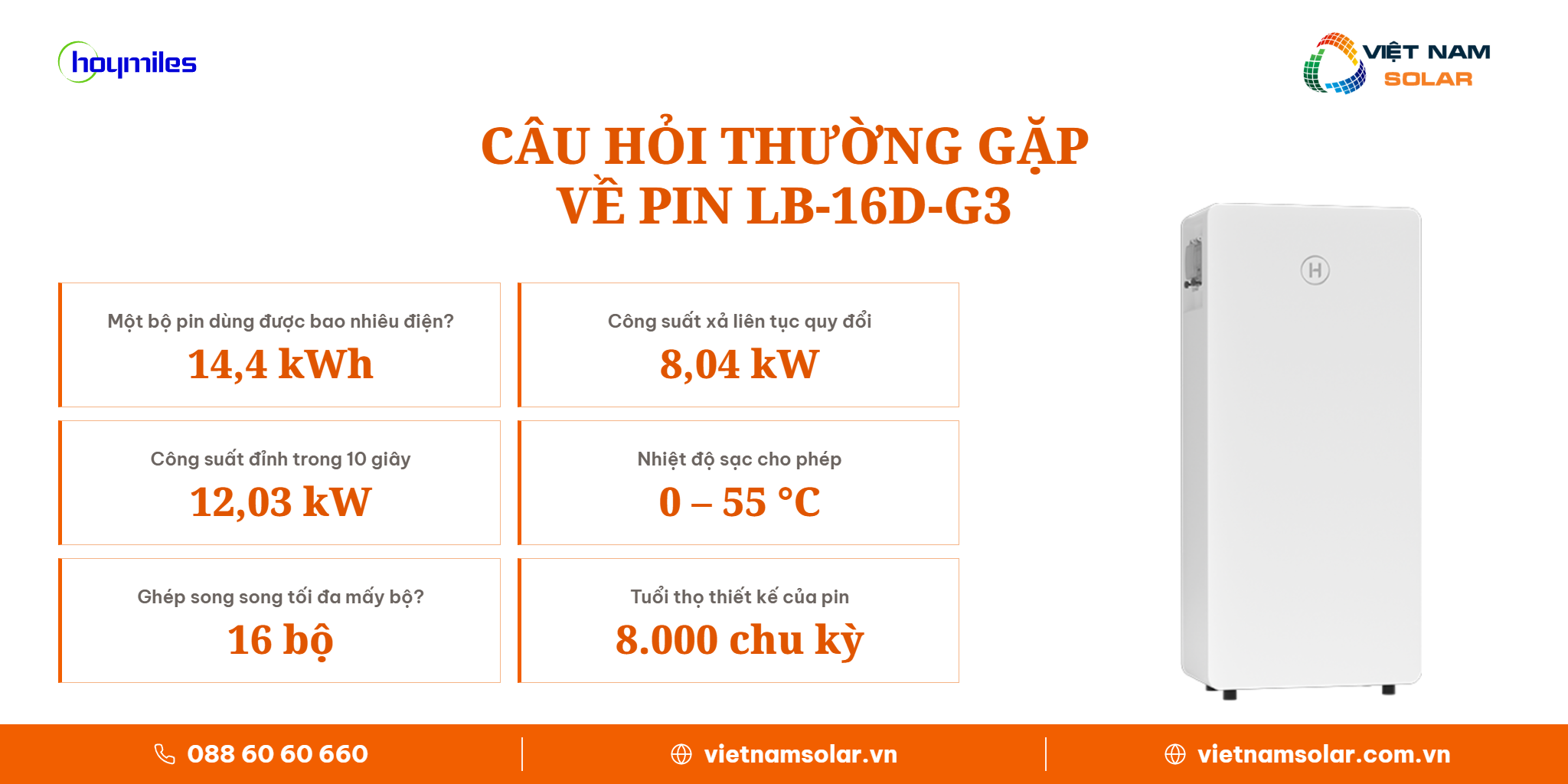 LB-16D-G3 - Pin Lưu Trữ Điện Lithium Hoymiles 16kWh (Áp Thấp) 9 Câu hỏi thường gặp về dung lượng, công suất và cách ghép pin lithium Hoymiles LB-16D-G3