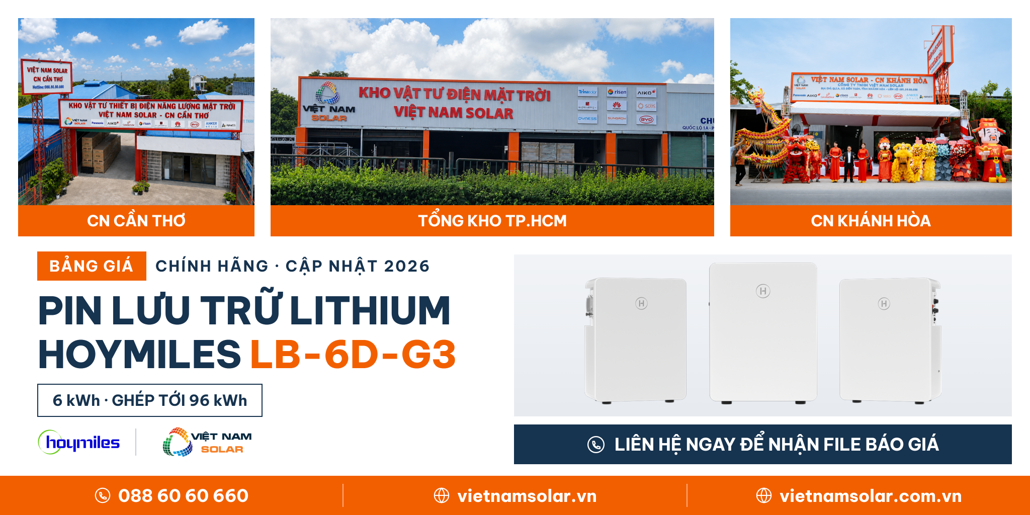 LB-6D-G3 - Pin Lưu Trữ Điện Lithium Hoymiles 6kWh (Áp Thấp) 7 Bảng giá LB-6D-G3 theo dung lượng từ nhà phân phối chính hãng Việt Nam Solar