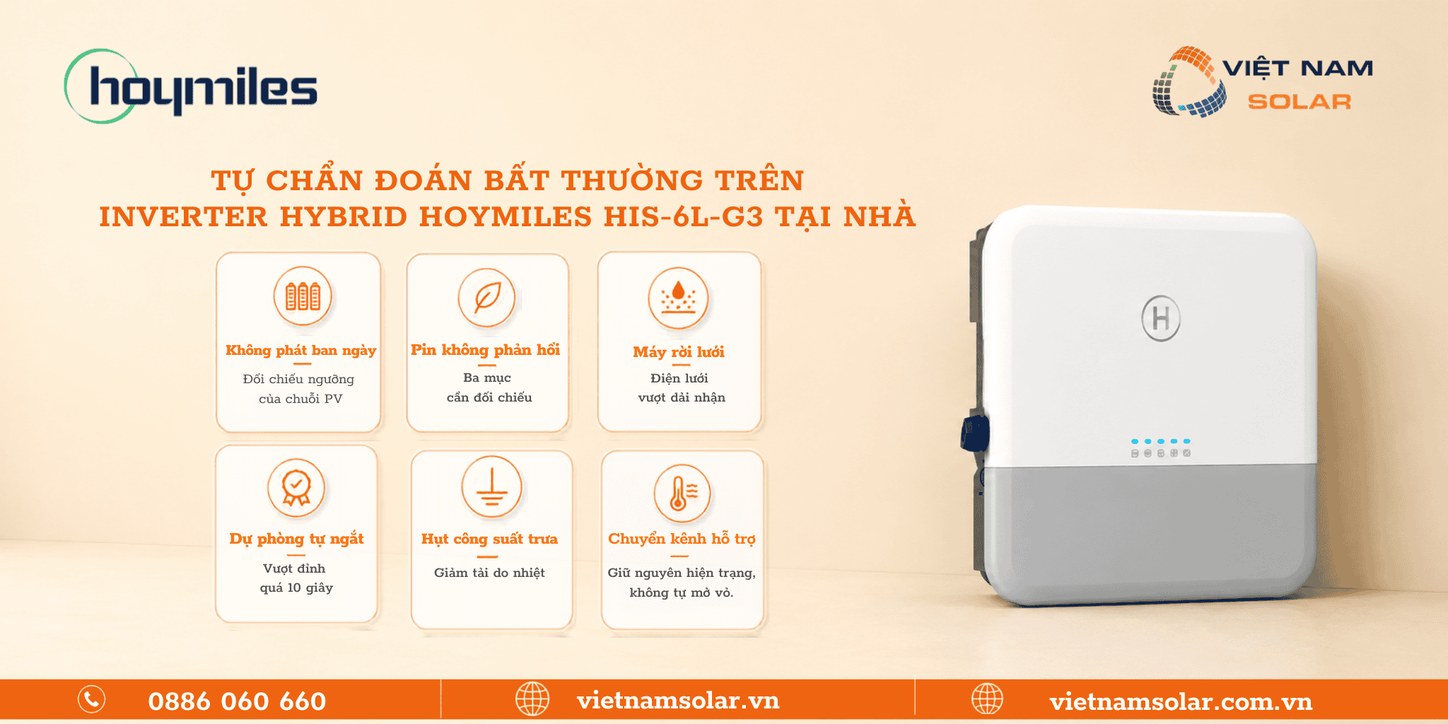 HIS-6L-G3 - Inverter Hybrid Hoymiles 6kW 1 Pha (Áp Thấp) 4 Xử lý lỗi HIS-6L-G3 inverter hybrid Hoymiles 6kW 1 pha áp thấp