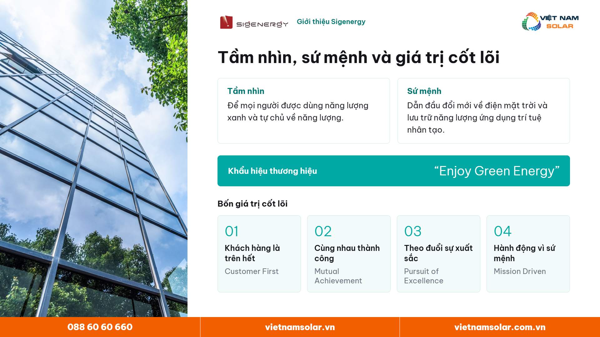 Tầm nhìn, sứ mệnh và giá trị cốt lõi của thương hiệu Sigenergy