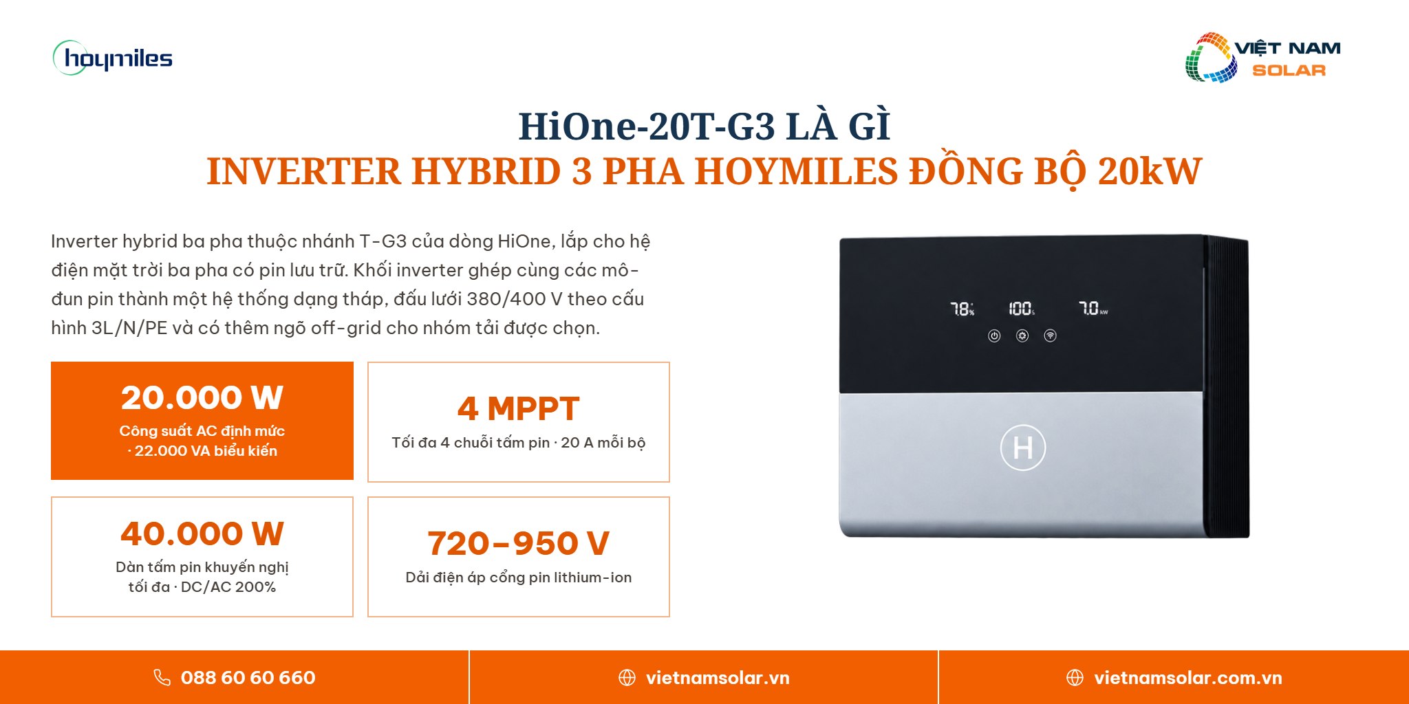 HiOne-20T-G3 - Inverter Hybrid 3 Pha Hoymiles Đồng Bộ 20kW 1 HiOne-20T-G3 - thông tin sản phẩm, inverter hybrid Hoymiles 20 kW 3 pha