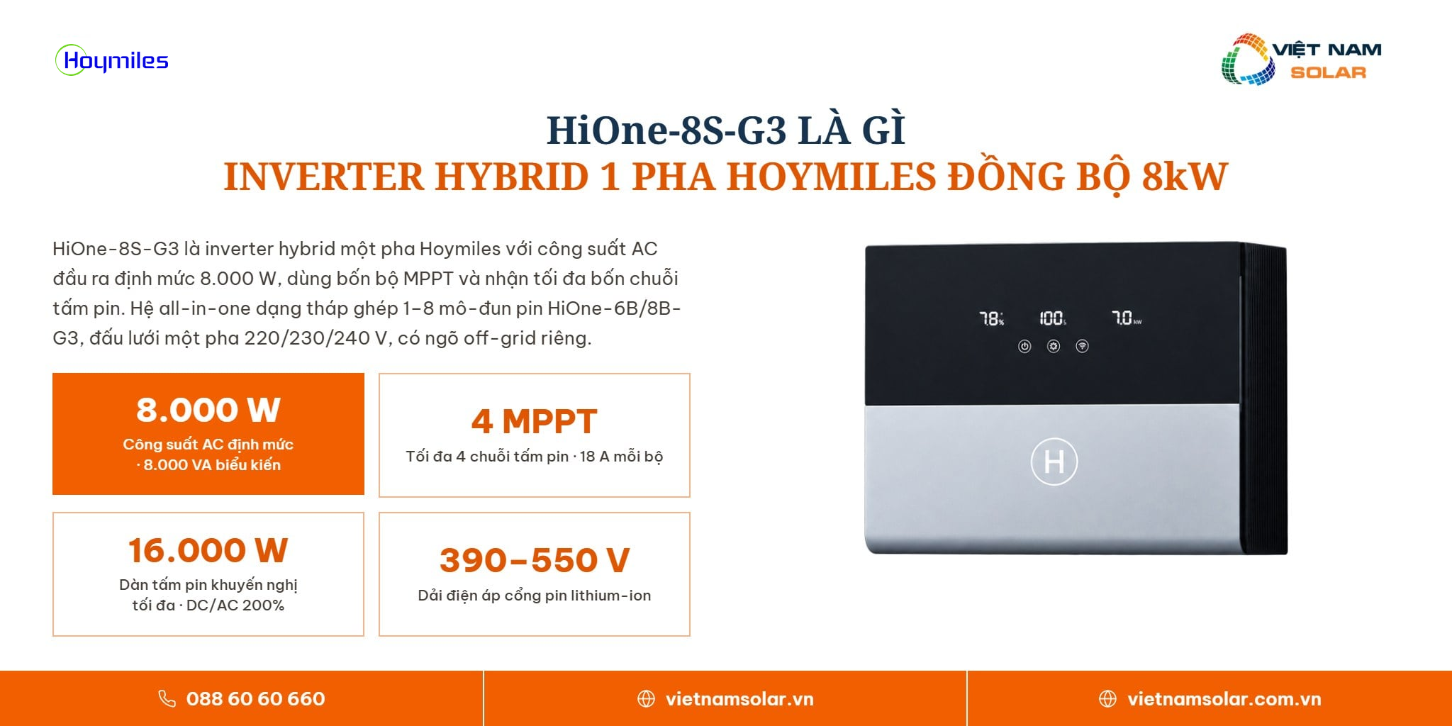 HiOne-8S-G3 - Inverter Hybrid 1 Pha Hoymiles Đồng Bộ 8kW 1 HiOne-8S-G3 Inverter Hybrid 1 Pha Hoymiles Đồng Bộ 8kW - HiOne-8S-G3 là gì? Inverter hybrid 1 pha Hoymiles đồng bộ 8kW