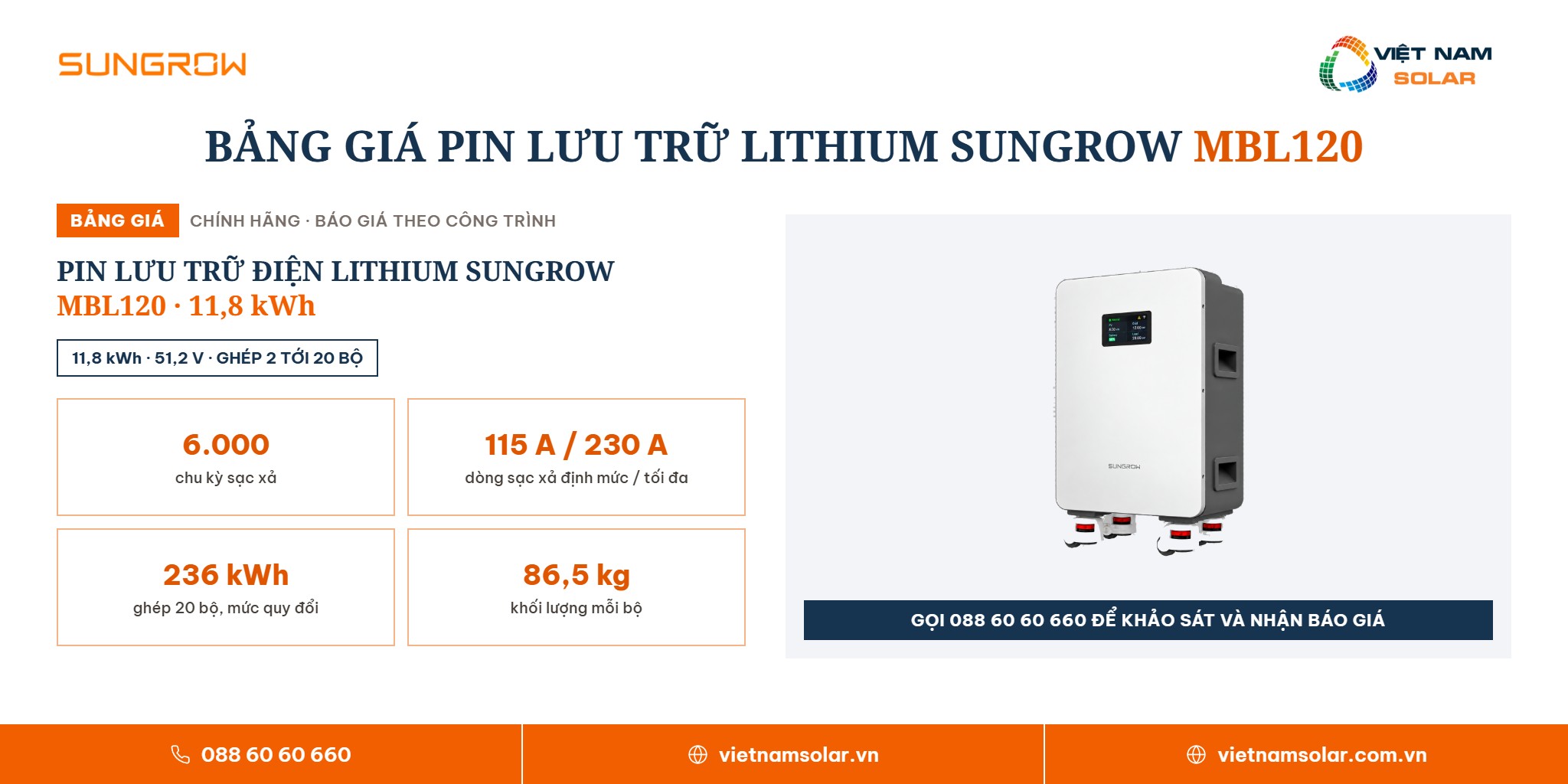 MBL120 - Pin Lưu Trữ Điện Lithium Sungrow 11.8kWh (Áp Thấp) 5 MBL120 - Pin Lưu Trữ Điện Lithium Sungrow 11.8kWh (Áp Thấp) · bảng giá và cách nhận báo giá