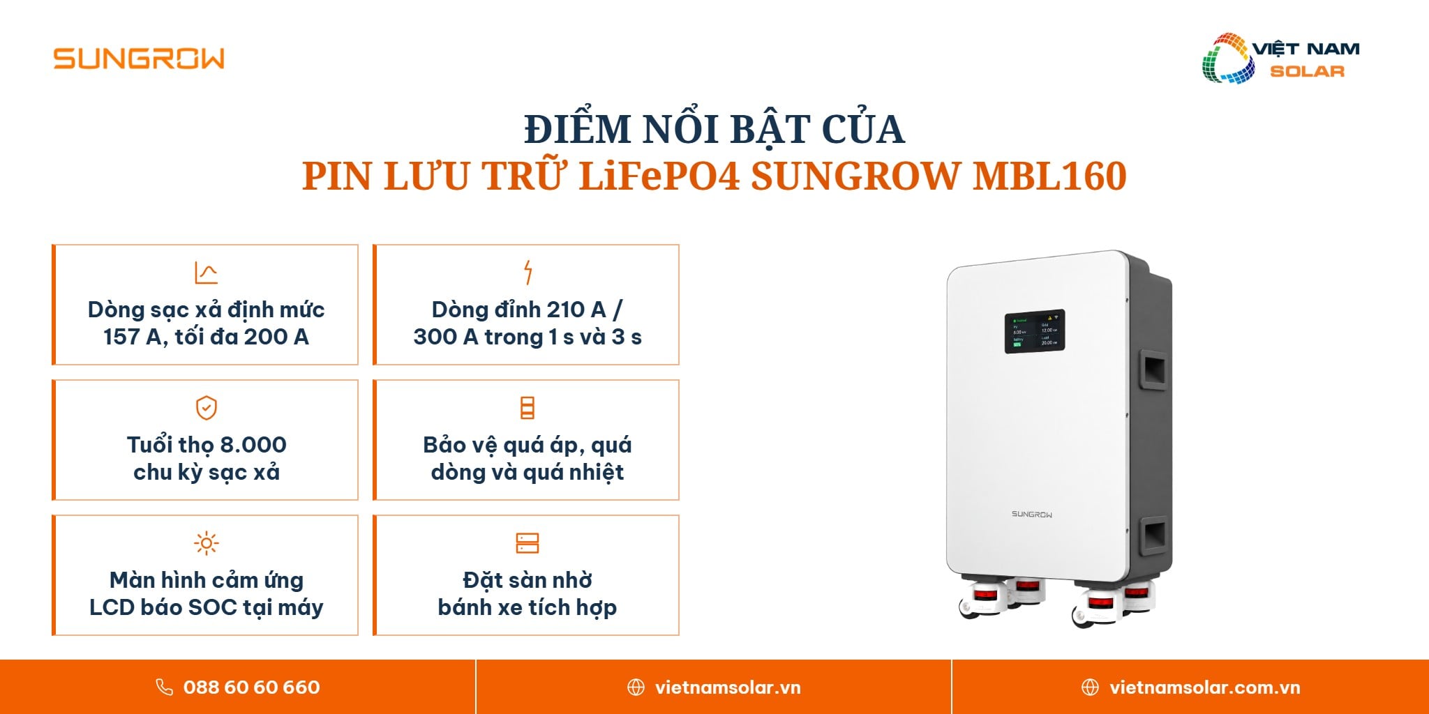 MBL160 - Pin Lưu Trữ Điện Lithium Sungrow 16.08kWh (Áp Thấp) 2 MBL160 - Pin Lưu Trữ Điện Lithium Sungrow 16.08kWh (Áp Thấp) · các điểm nổi bật