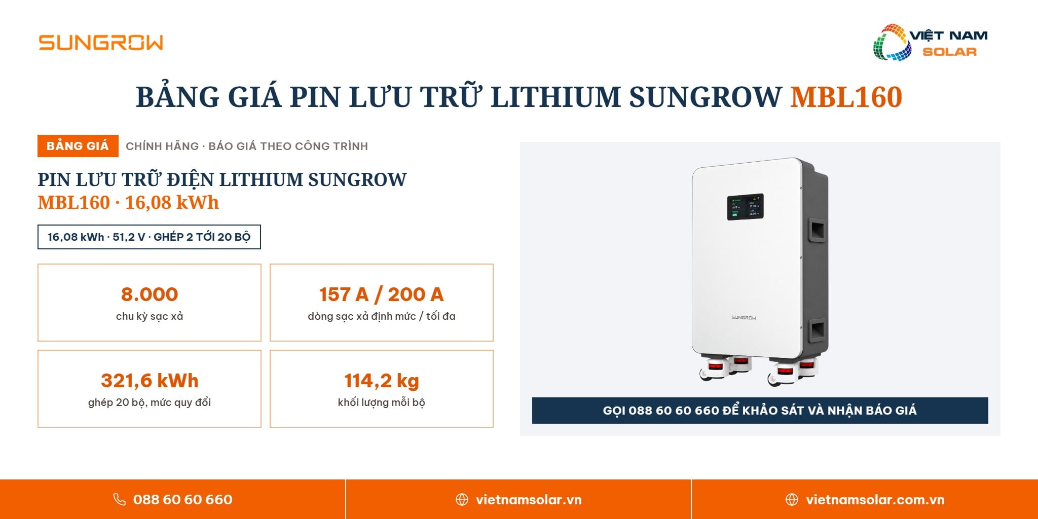 MBL160 - Pin Lưu Trữ Điện Lithium Sungrow 16.08kWh (Áp Thấp) 5 MBL160 - Pin Lưu Trữ Điện Lithium Sungrow 16.08kWh (Áp Thấp) · bảng giá và cách nhận báo giá