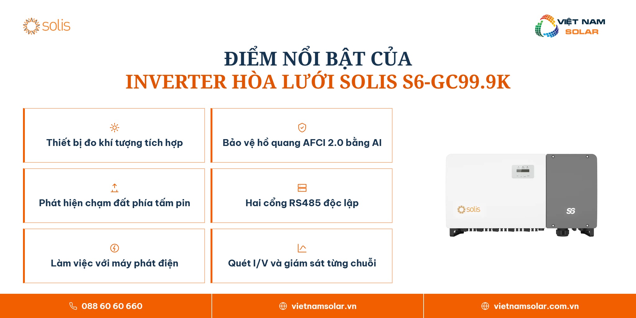 S6-GC99.9K - Inverter Hòa Lưới Solis 99.9KW 3 Pha 2 S6-GC99.9K - Inverter Hòa Lưới Solis 99.9KW 3 Pha - Điểm nổi bật của inverter hòa lưới Solis S6-GC99.9K