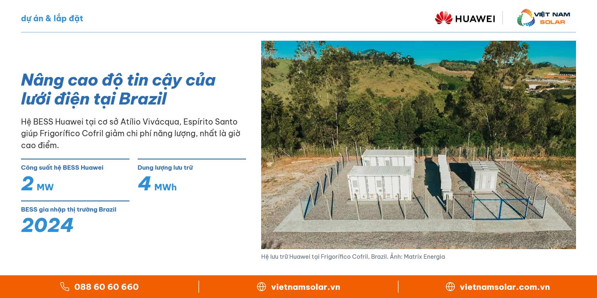 Nâng cao độ tin cậy của lưới điện tại Brazil – Huawei FusionSolar, Việt Nam Solar