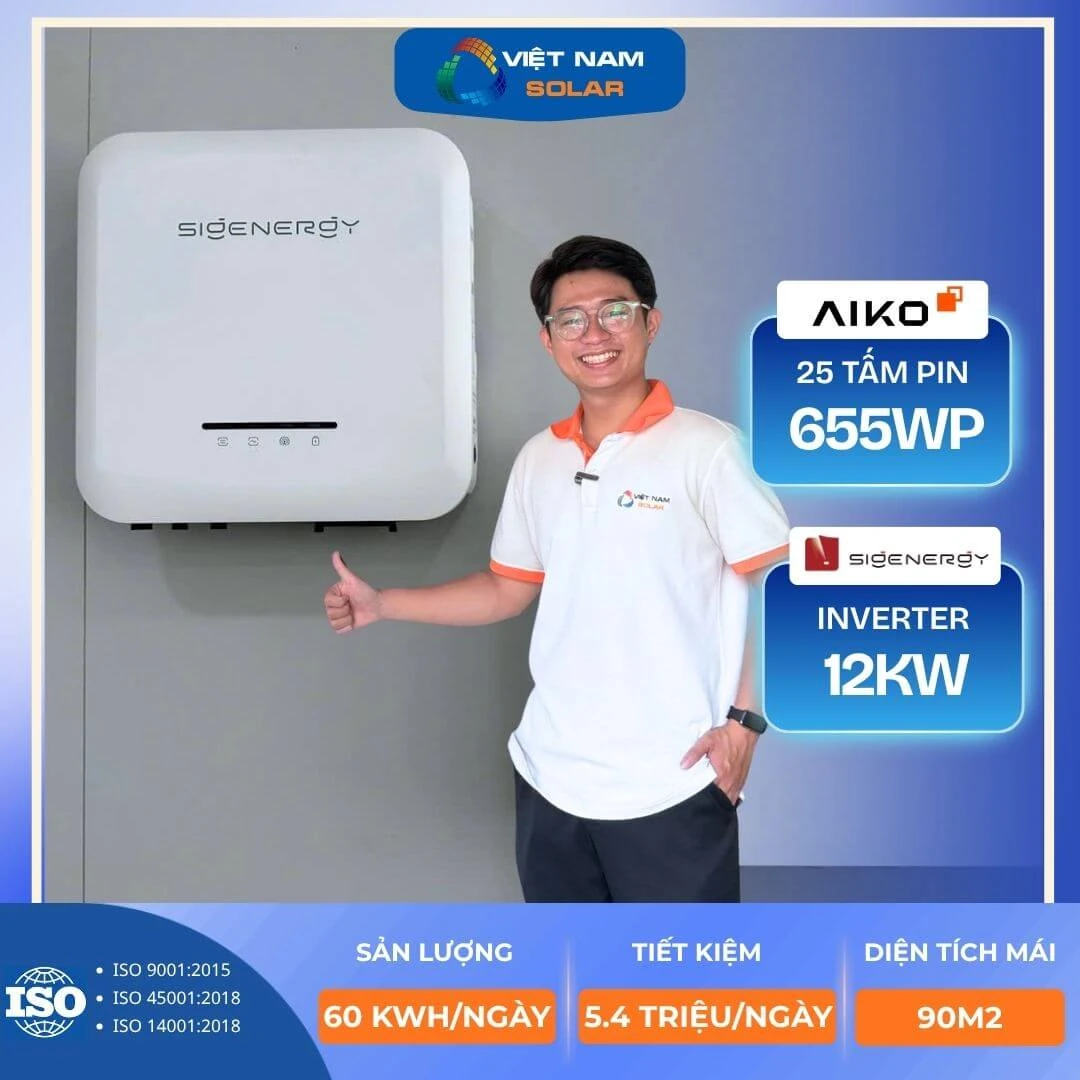 Hệ Hòa lưới 15kWp 3 pha (Không lưu trữ)