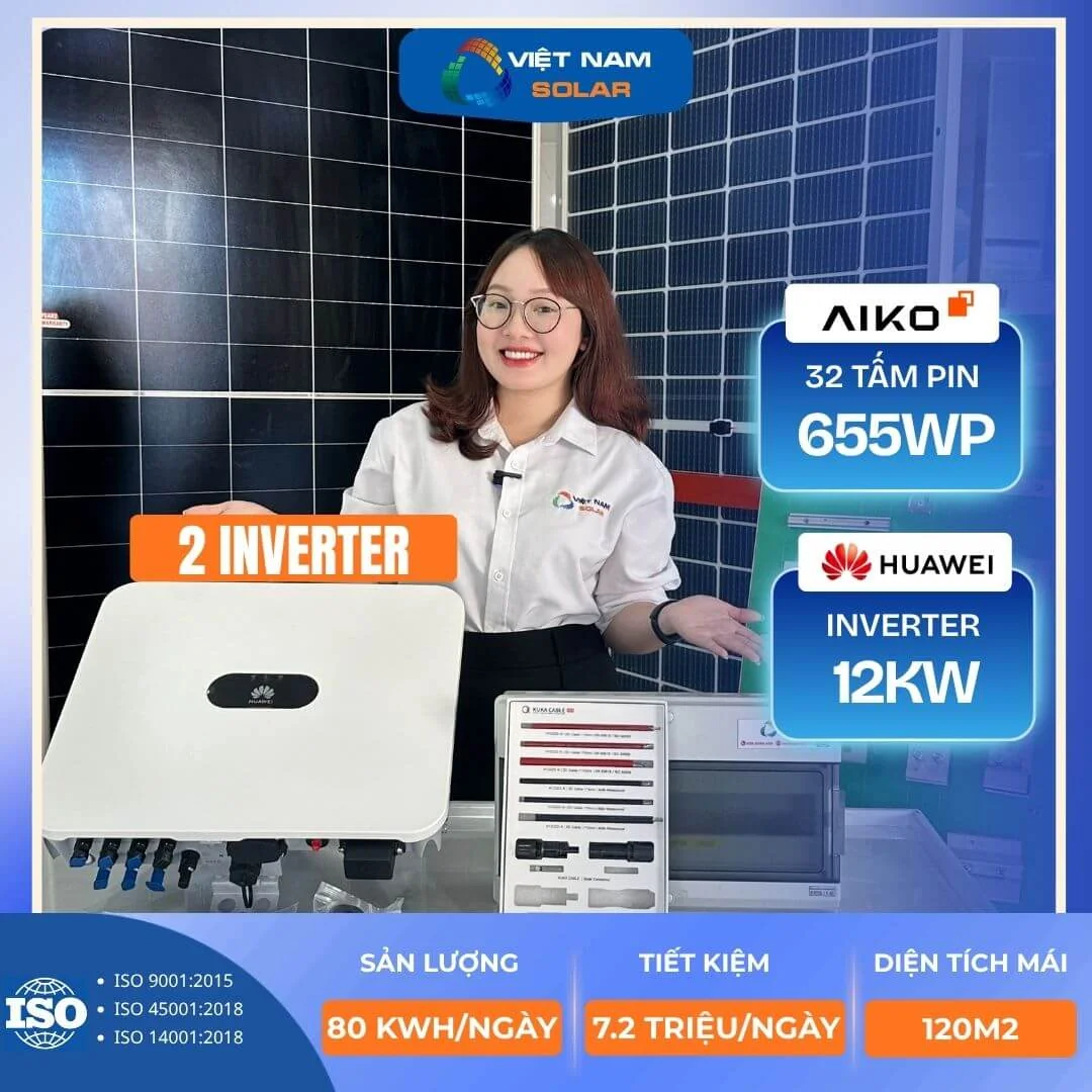 Hệ Hòa lưới 20kWp 3 pha (Không lưu trữ)