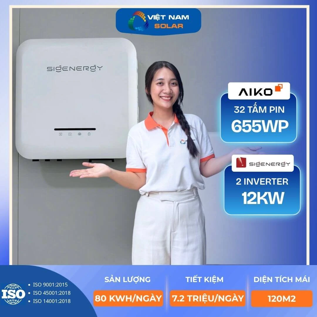 Hệ Hòa lưới 20kWp 3 pha (Không lưu trữ)