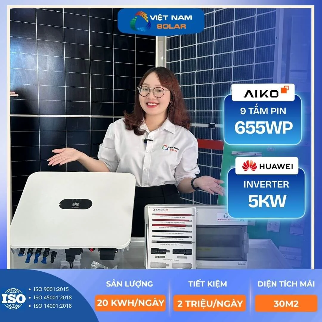 Hệ Hòa lưới 5kWp (Không lưu trữ)