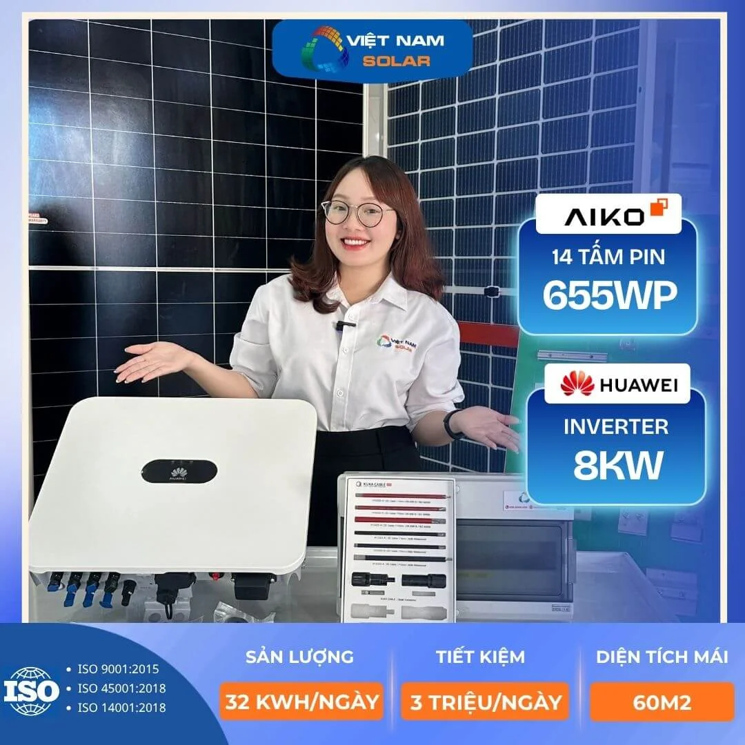Hệ Hòa lưới 8kWp (Không lưu trữ)