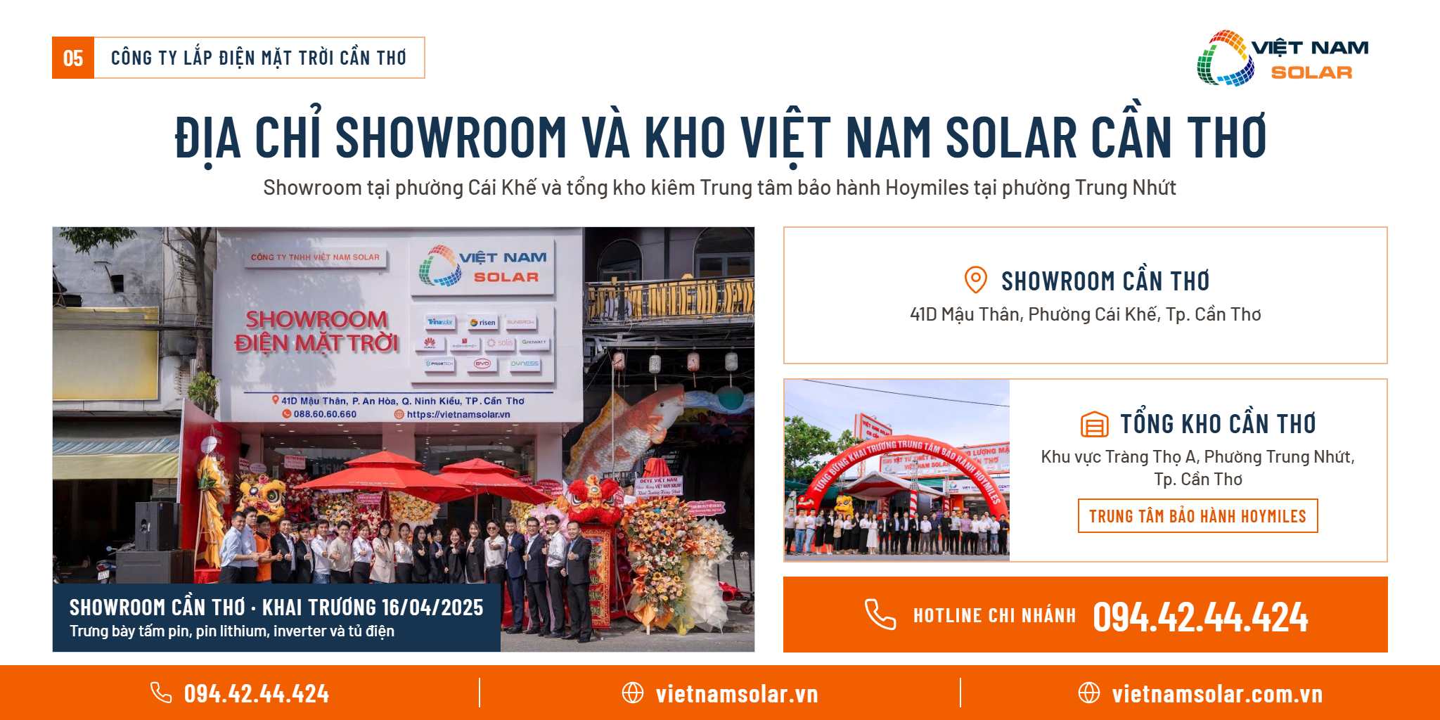 Công Ty Lắp Điện Mặt Trời Cần Thơ 5 Công ty lắp điện mặt trời Cần Thơ - Địa chỉ showroom và kho Việt Nam Solar Cần Thơ
