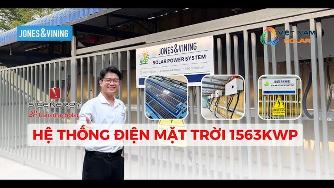 Video Dự án điện mặt trời công suất 1563 kWp tại Jones and Vining.