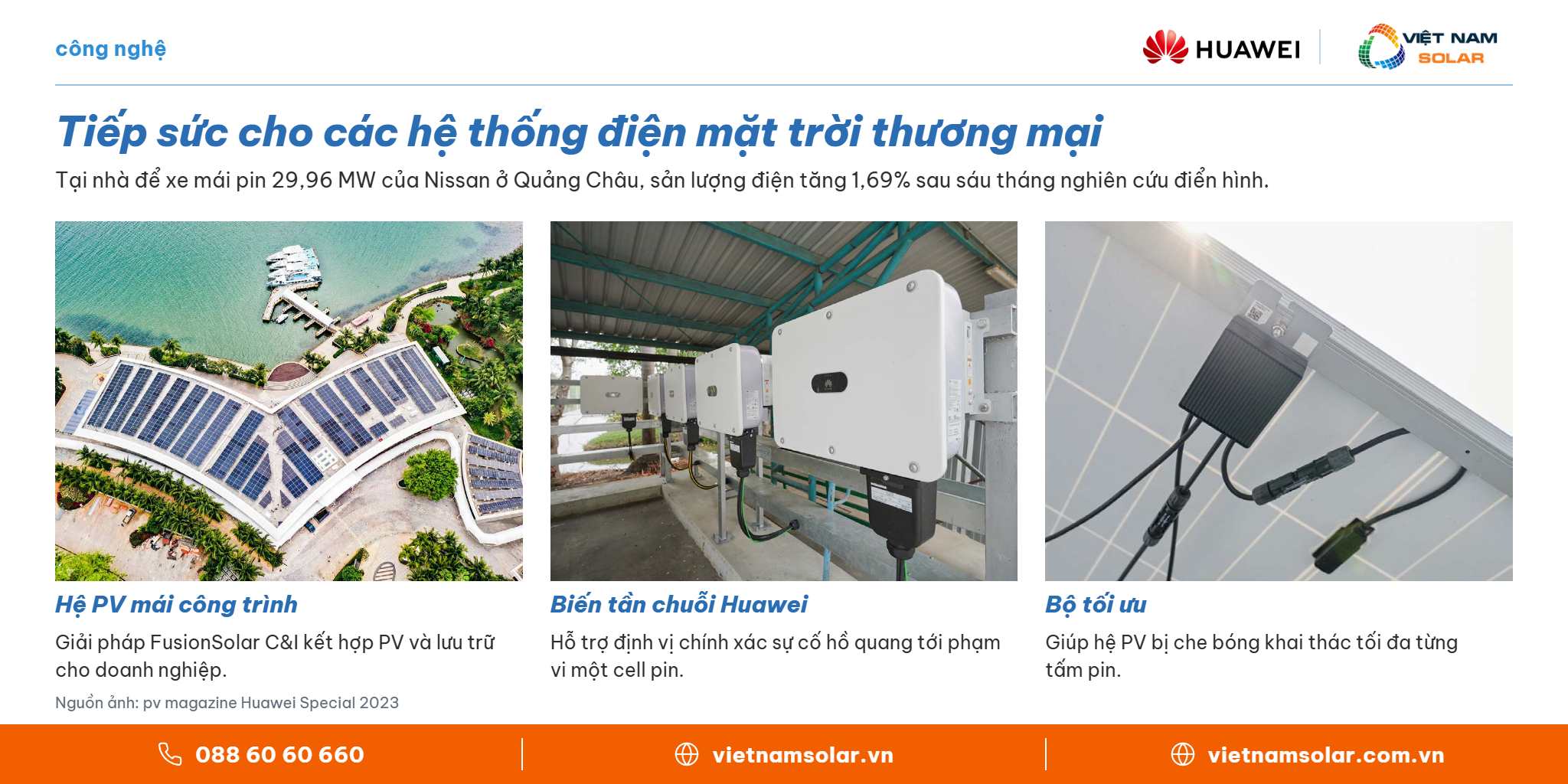 Tiếp sức cho các hệ thống điện mặt trời thương mại – Huawei FusionSolar, Việt Nam Solar
