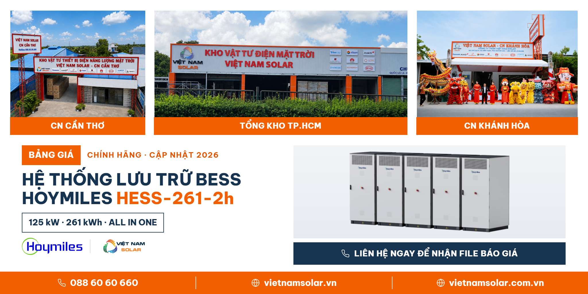 HESS-261-2h - Bess Hoymiles All In One Công Suất Inverter 125kW Lưu Trữ 261kWh: ảnh bảng giá HESS-261-2h từ nhà phân phối chính hãng Việt Nam Solar