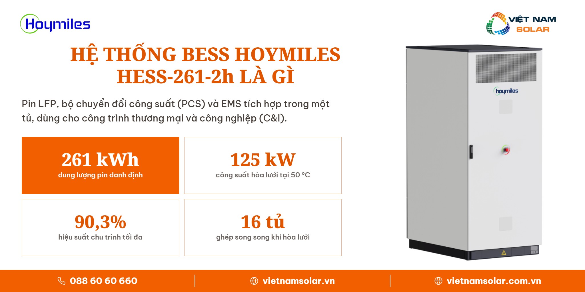 HESS-261-2h - Bess Hoymiles All In One Công Suất Inverter 125kW Lưu Trữ 261kWh: ảnh giới thiệu HESS-261-2h là gì