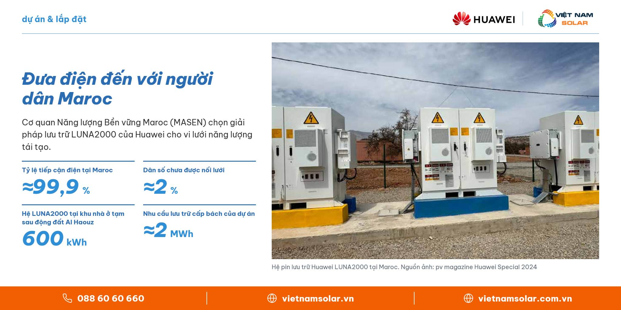 Đưa điện đến với người dân Maroc – Huawei FusionSolar, Việt Nam Solar