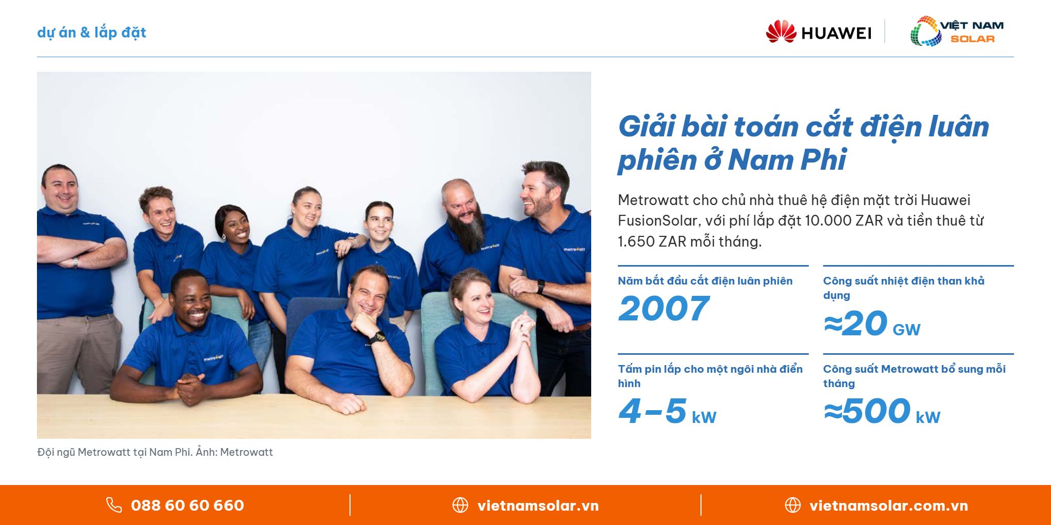 Giải bài toán cắt điện luân phiên ở Nam Phi – Huawei FusionSolar, Việt Nam Solar