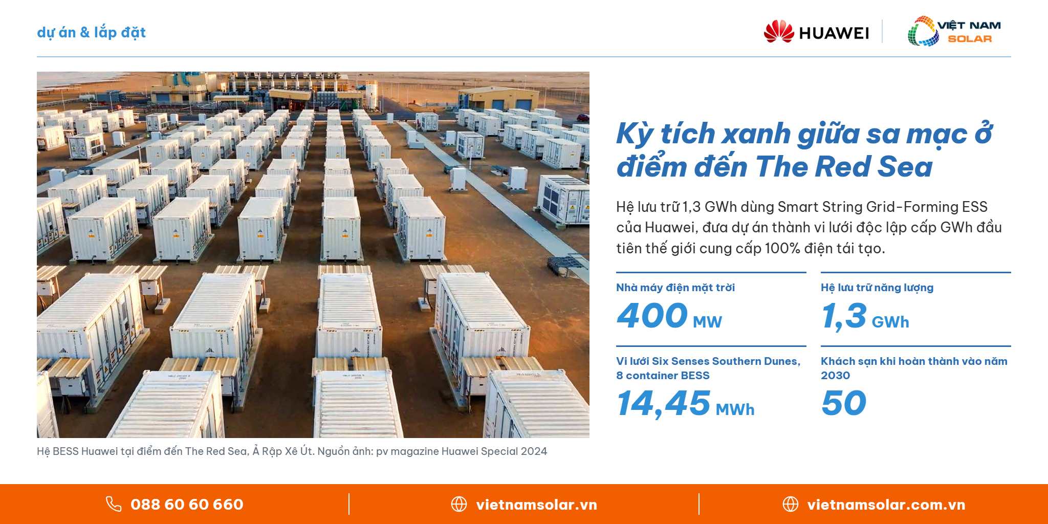 Kỳ tích xanh giữa sa mạc ở điểm đến The Red Sea – Huawei FusionSolar, Việt Nam Solar
