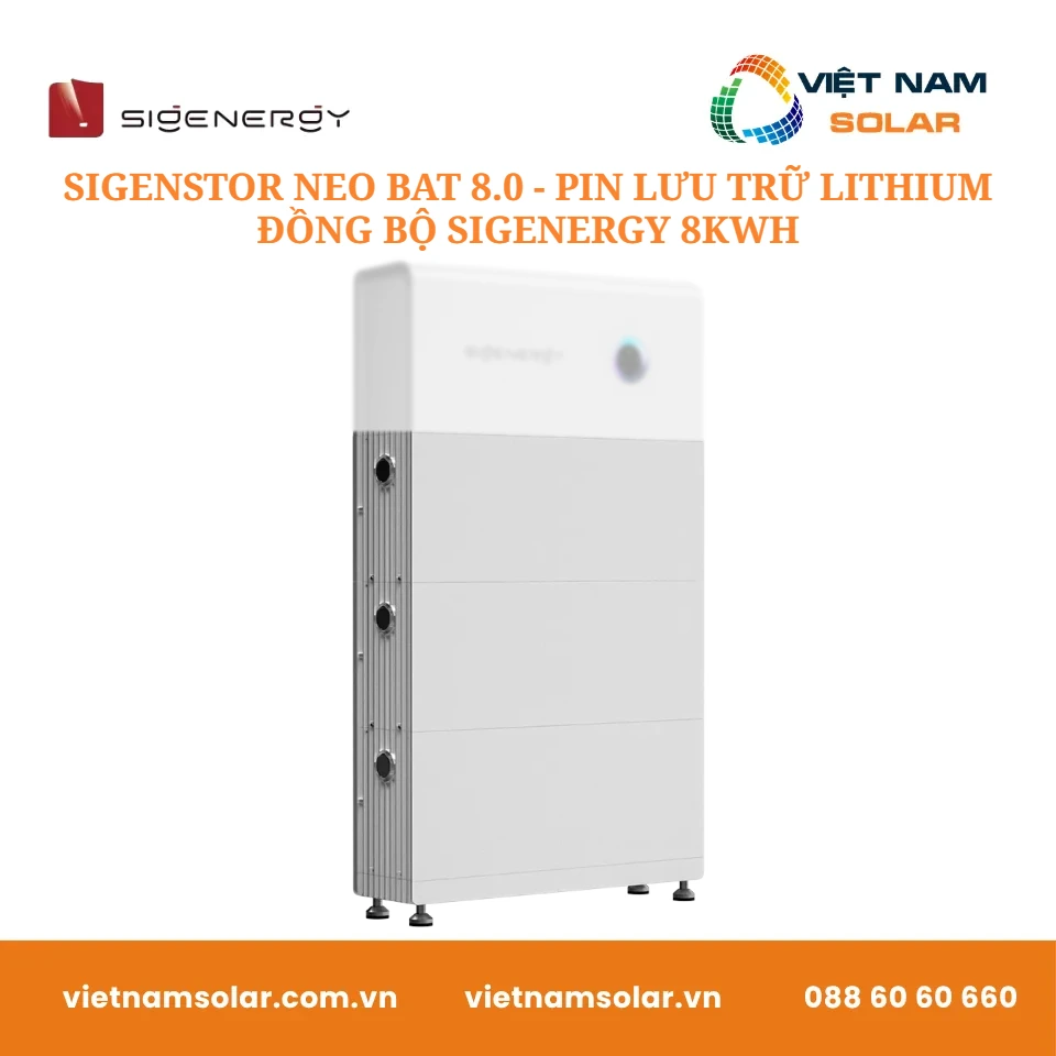 SigenStor Neo BAT 8.0 - Pin Lưu Trữ Lithium All In One Sigenergy 8kWh 4 SigenStor Neo BAT 8.0 - Pin Lưu Trữ Lithium Đồng Bộ Sigenergy 8kWh: ảnh mô-đun pin SigenStor Neo BAT 8.0, nhóm thông số hiệu suất pin