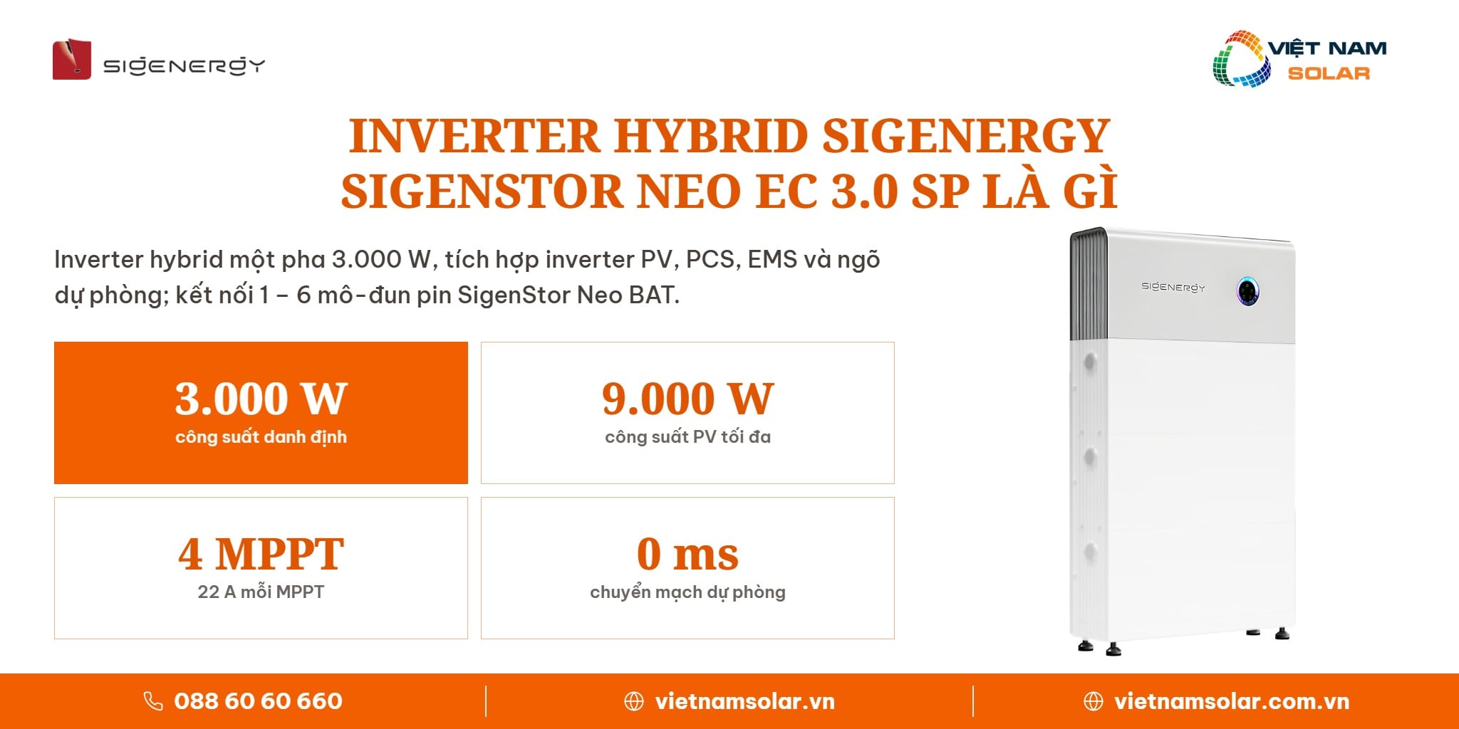 SigenStor Neo EC 3.0 SP - Inverter Hybrid 1 Pha Đồng Bộ Sigenergy 3kW: ảnh giới thiệu SigenStor Neo EC 3.0 SP là gì